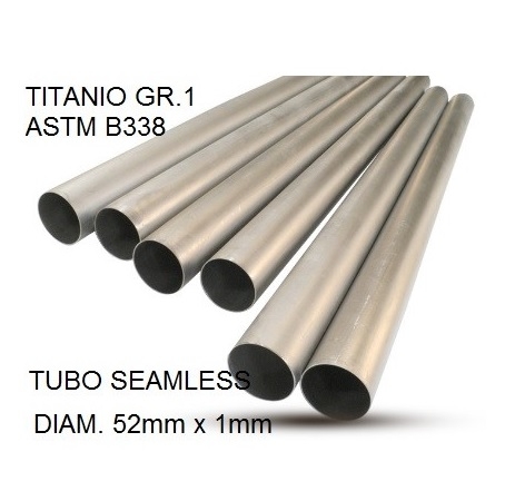 Pot echappement compatible avec Cafè Racer Cafè Racer 1-, Tubo titanio seamless D. 52mm X 1mm L.1000mm, 