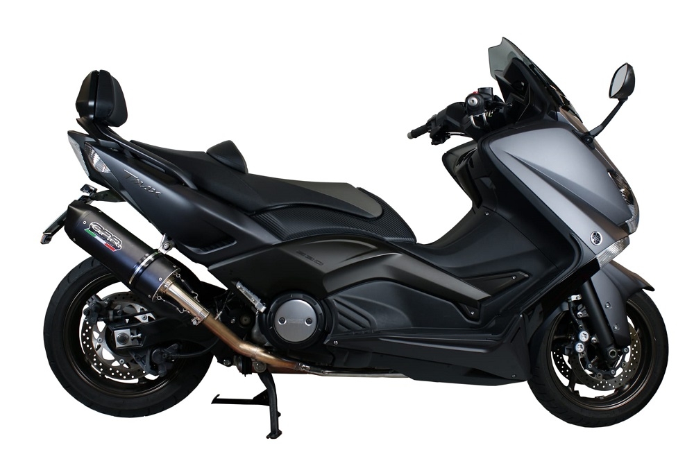 GPR pot echappement compatible avec  Yamaha T-Max 560 2020-2021, Furore Nero, Pot d'échappement complet racing, compris de collecteur et db killer amovible, sans homologation 