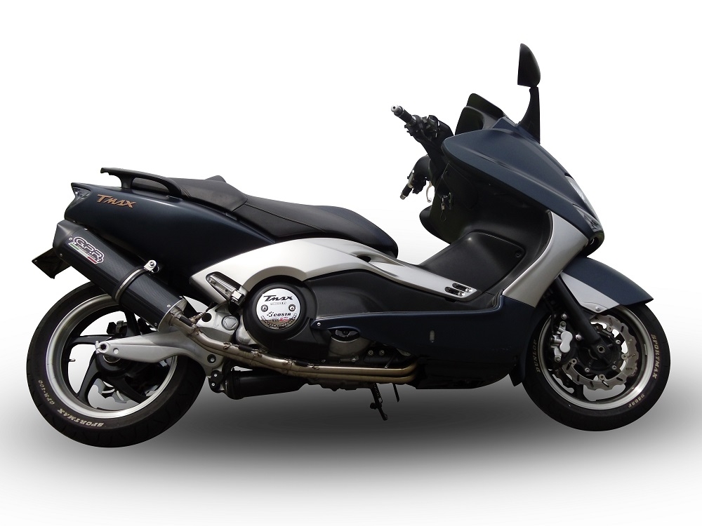 Pot echappement compatible avec Yamaha T-Max 500 2001-2011, Furore Nero, Homologué et légal, système d'échappement complet avec catalyseur et db killer amovible 