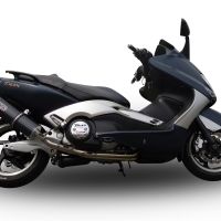 Pot echappement compatible avec Yamaha T-Max 500 2001-2011, Furore Nero, Homologué et légal, système d'échappement complet avec catalyseur et db killer amovible 