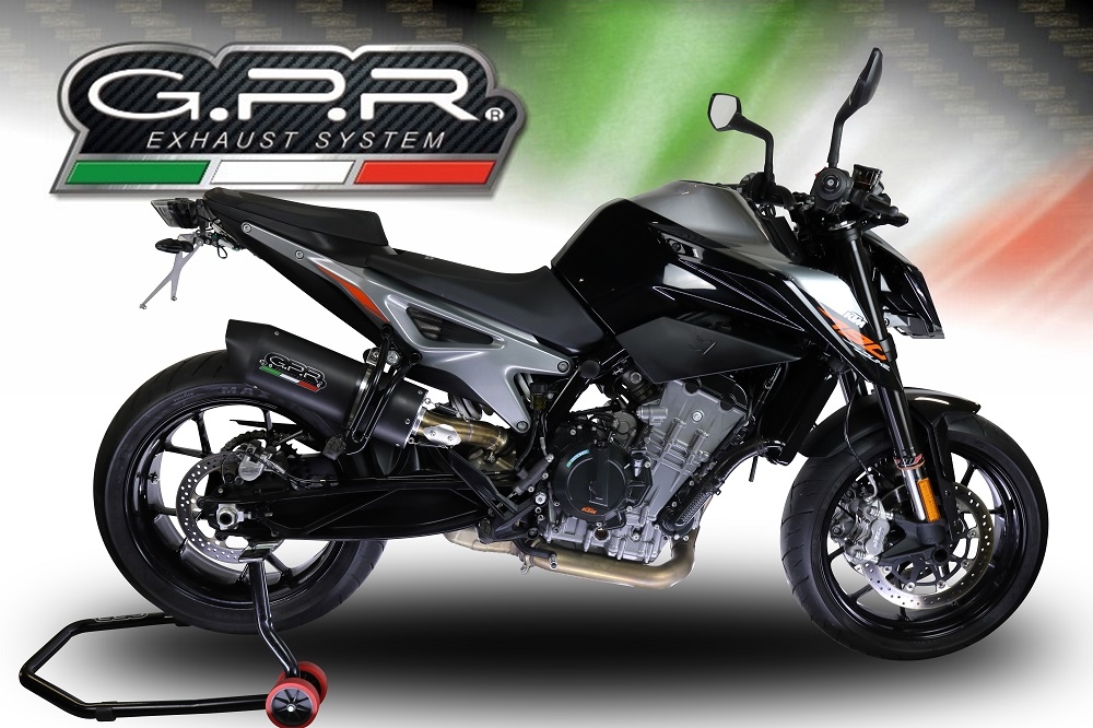 Pot echappement compatible avec Ktm Duke 790 2021-2024, Furore Nero, Pot échappement racing, avec les tuyaux de liaison, article sans homologation 