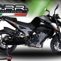 Pot echappement compatible avec Ktm Duke 790 2021-2024, Furore Nero, Pot échappement racing, avec les tuyaux de liaison, article sans homologation 