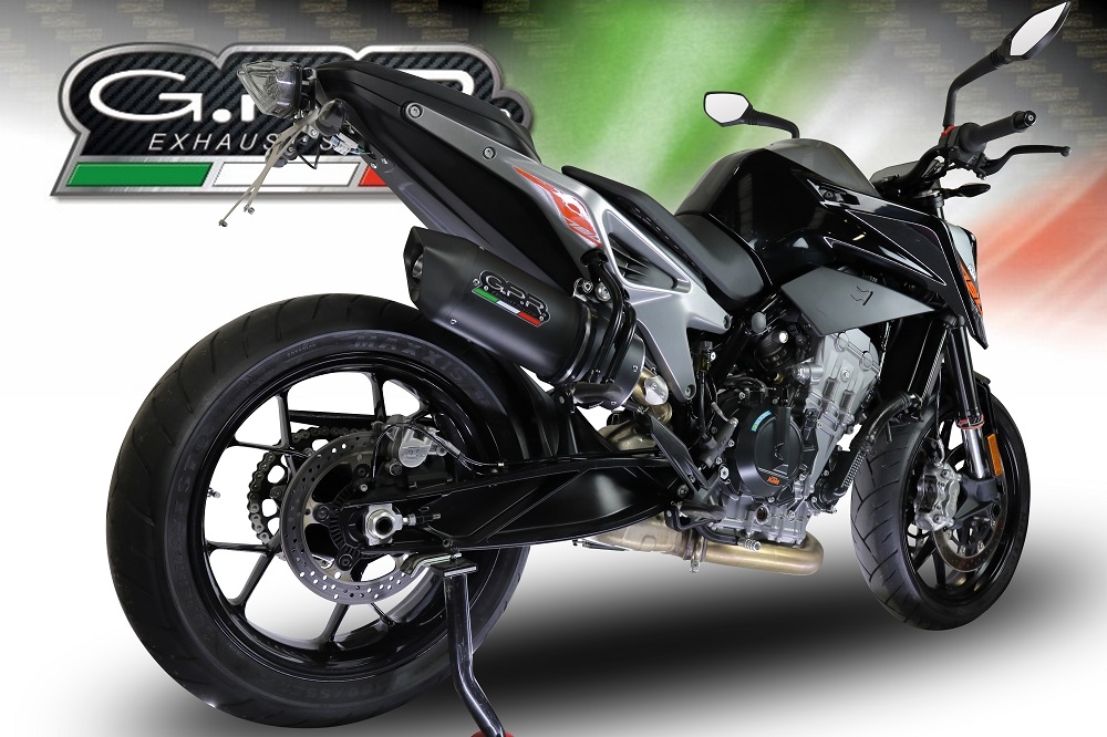 Pot echappement compatible avec Ktm Duke 790 2021-2024, Furore Nero, Pot échappement racing, avec les tuyaux de liaison, article sans homologation 