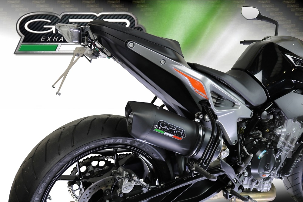 Pot echappement compatible avec Ktm Duke 790 2021-2024, Furore Nero, Pot échappement racing, avec les tuyaux de liaison, article sans homologation 