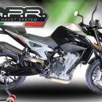 GPR pot echappement compatible avec  Ktm Duke 790 2021-2024, New Grand Prix Evo Black Titanium, Échappement légal, homologué,silencieux avec db killer amovible et tuyau de liaison spécifique 