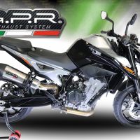 Pot echappement compatible avec Ktm Duke 790 2017-2020, GP Evo4 Titanium, Échappement légal, homologué,silencieux avec db killer amovible et tuyau de liaison spécifique 