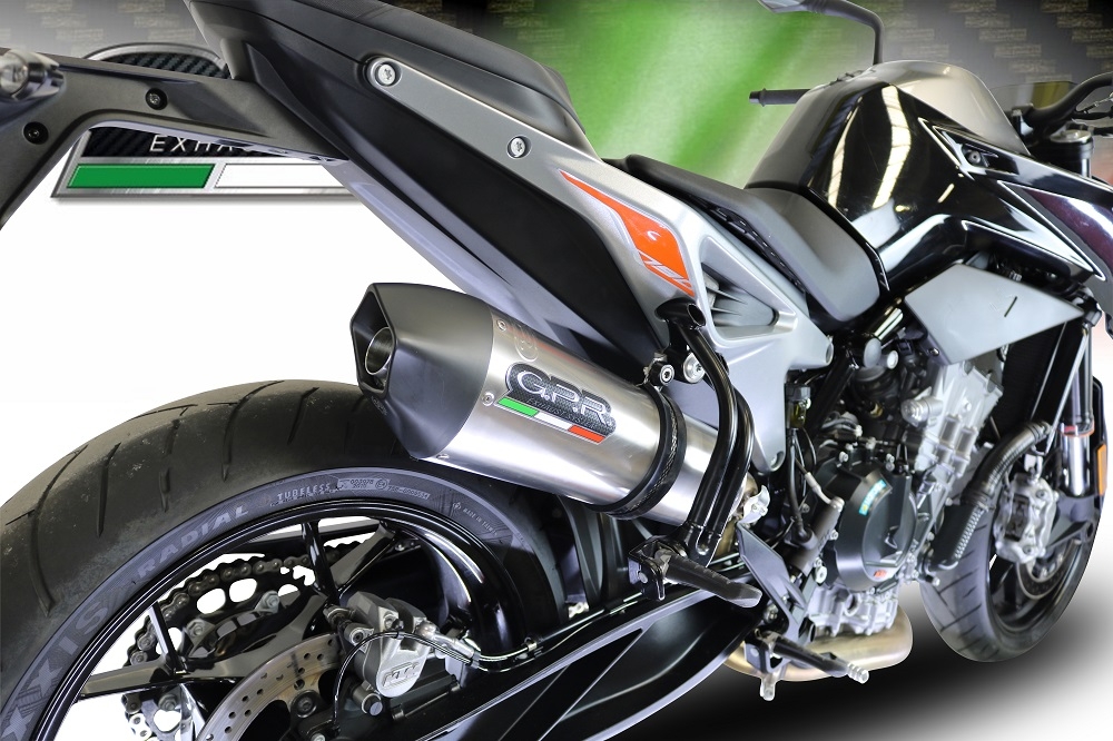Pot echappement compatible avec Ktm Duke 790 2017-2020, GP Evo4 Titanium, Échappement légal, homologué,silencieux avec db killer amovible et tuyau de liaison spécifique 