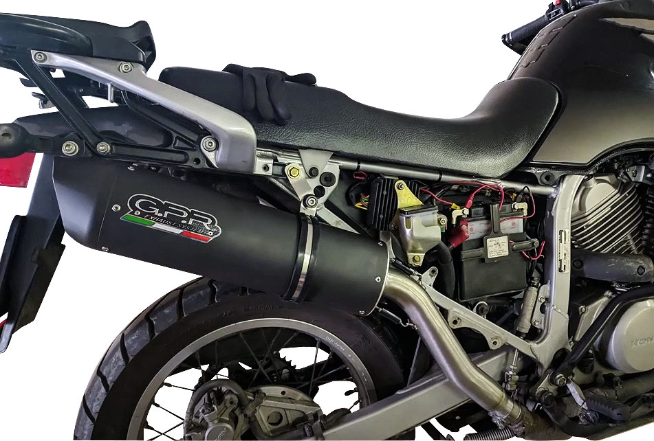 Pot echappement compatible avec Honda Transalp Xl 600 V 1996-1999, Furore Nero, Échappement légal, homologué,silencieux avec db killer amovible et tuyau de liaison spécifique 