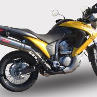 GPR pot echappement compatible avec  Honda Transalp Xl 700 V 2007-2014, Trioval, Échappement légal, homologué,silencieux avec db killer amovible et tuyau de liaison spécifique 