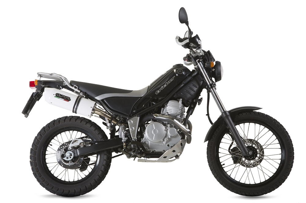 Pot echappement compatible avec Yamaha Tricker 250 2005-2008, Albus Ceramic, Échappement légal, homologué,silencieux avec db killer amovible et tuyau de liaison spécifique 