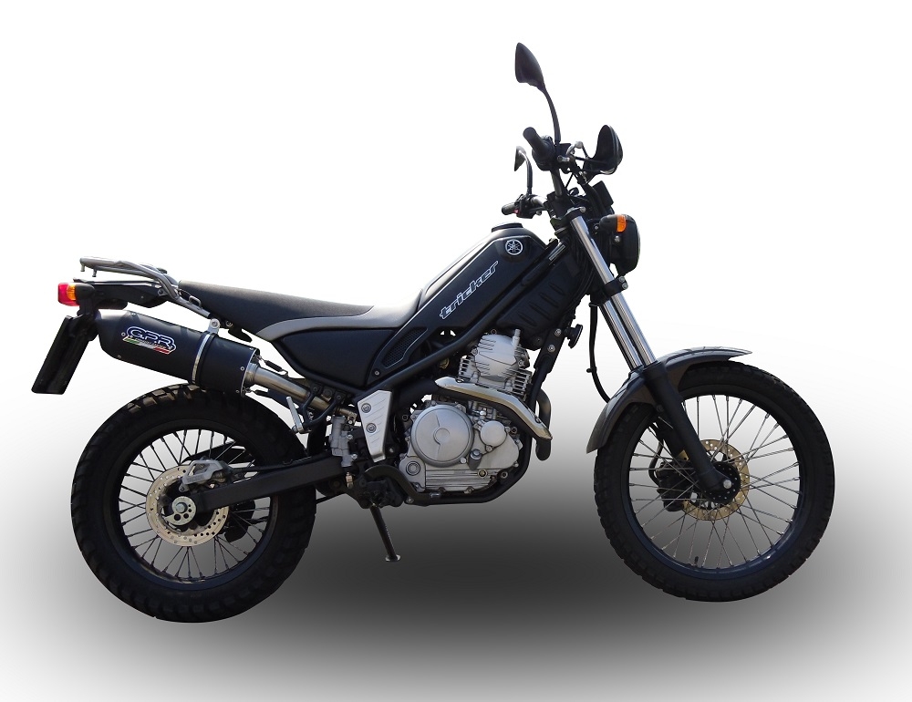 Pot echappement compatible avec Yamaha Tricker 250 2005-2008, Furore Nero, Homologué et légal, système d'échappement complet, avec db killer amovible 