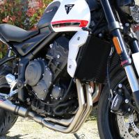 Pot echappement compatible avec Triumph Trident 660 2021-2024, M3 Inox , Pot d'échappement complet racing, compris de collecteur et db killer amovible, sans homologation 