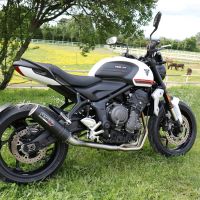 Pot echappement compatible avec Triumph Trident 660 2021-2024, M3 Black Titanium, Pot d'échappement complet racing, compris de collecteur et db killer amovible, sans homologation 