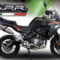 Pot echappement compatible avec Benelli Trk 502 X 2021-2024, GP Evo4 Titanium, Échappement légal, homologué,silencieux avec db killer amovible et tuyau de liaison spécifique 