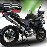 Pot echappement compatible avec Benelli Trk 502 X 2021-2024, GP Evo4 Titanium, Échappement légal, homologué,silencieux avec db killer amovible et tuyau de liaison spécifique 
