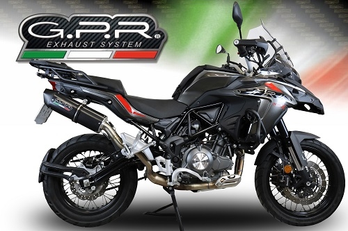 Pot echappement compatible avec Benelli Trk 502 X 2021-2024, Furore Evo4 Nero, Échappement légal, homologué,silencieux avec db killer amovible et tuyau de liaison spécifique 