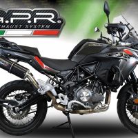 Pot echappement compatible avec Benelli Trk 502 X 2021-2024, Furore Evo4 Nero, Échappement légal, homologué,silencieux avec db killer amovible et tuyau de liaison spécifique 