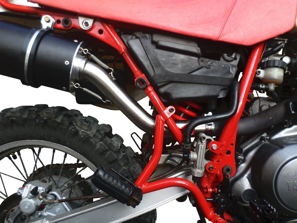 Pot echappement compatible avec Yamaha Tt 600 1983-1997, Trioval, Échappement légal, homologué,silencieux avec db killer amovible et tuyau de liaison spécifique 