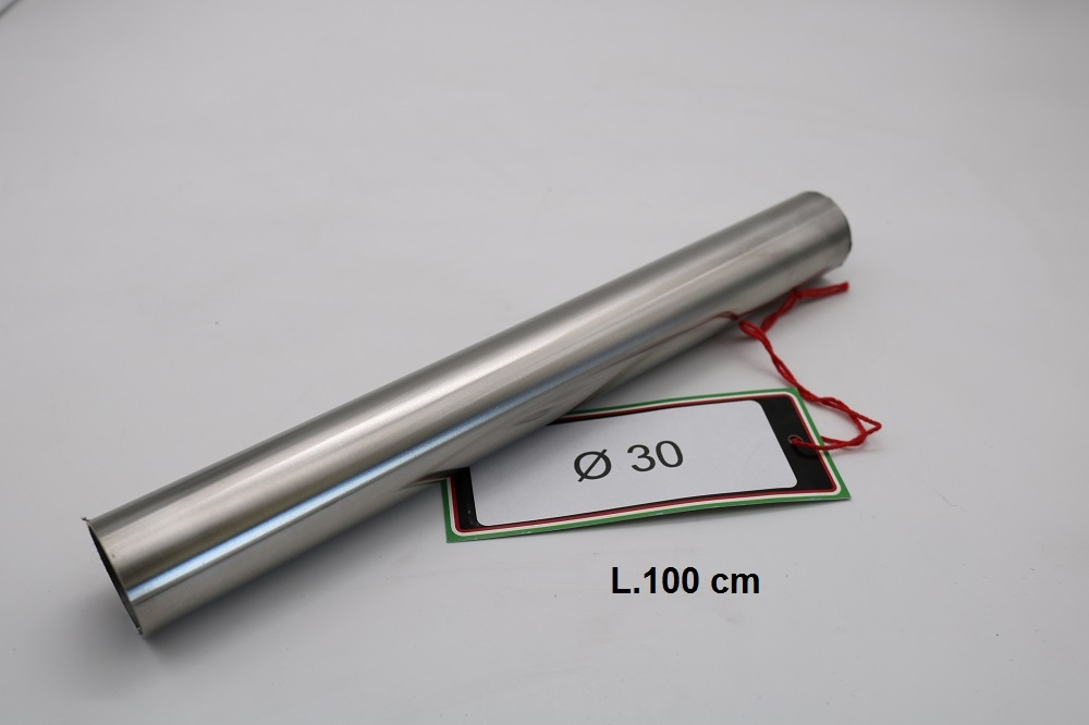 Pot echappement compatible avec Cafè Racer Cafè Racer 1-, Tubo inox D. 30mm X 1mm L.1000mm, 