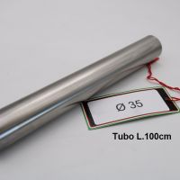 Pot echappement compatible avec Cafè Racer Cafè Racer 1-, Tubo inox D. 35mm X 1mm L.1000mm, 