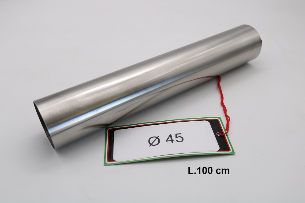 Pot echappement compatible avec Cafè Racer Cafè Racer 1-, Tubo inox D. 45mm X 1mm L.1000mm, 