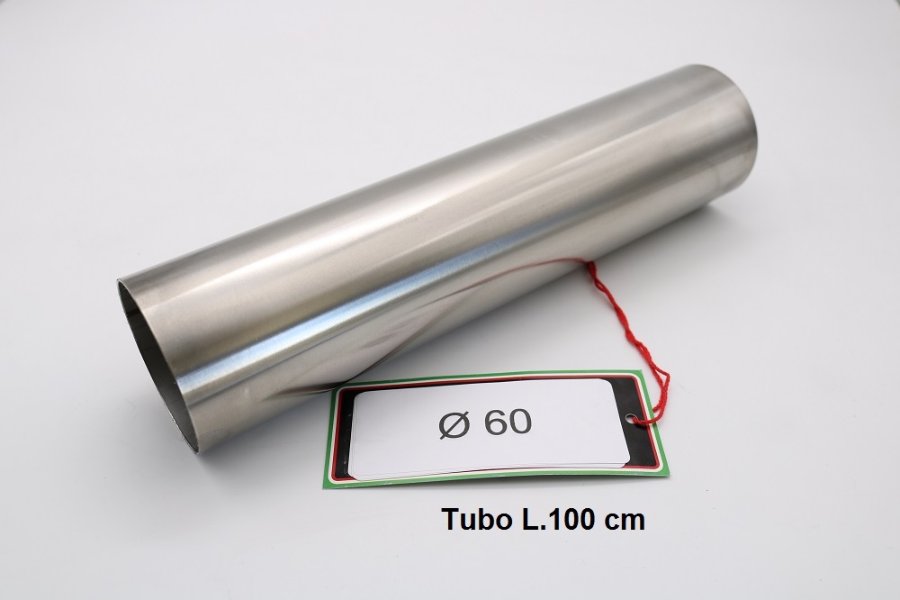 Pot echappement compatible avec Cafè Racer Cafè Racer 1-, Tubo inox D. 60mm X 1,2mm L.1000mm, 