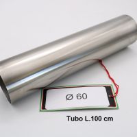 Pot echappement compatible avec Cafè Racer Cafè Racer 1-, Tubo inox D. 60mm X 1,2mm L.1000mm, 