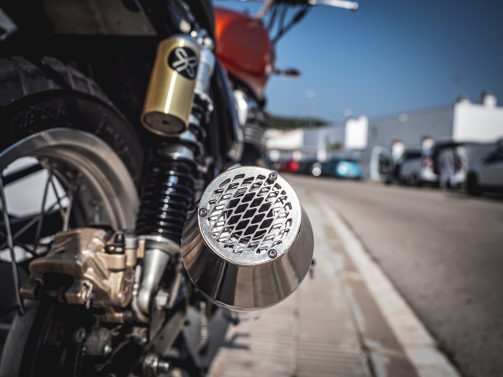 Pot echappement compatible avec Bmw R 1100 Gs -R-RT 1994-1998, Ultracone Inox Cafè Racer, Silencieux Homologué Universel,avec db killer amovible sans Tube de liaison 
