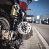 Pot echappement compatible avec Bmw R 80 R -Rs 1982-1984, Ultracone Inox Cafè Racer, Silencieux Homologué Universel,avec db killer amovible sans Tube de liaison 