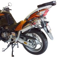 Pot echappement compatible avec Honda Varadero 1000 1999-2011, Trioval, Paire de pot d'échappement homologuées, livrées avec db killer amovible et raccords spécifiques 