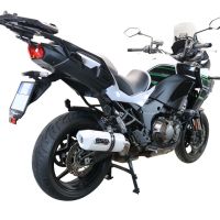 Pot echappement compatible avec Kawasaki Versys 1000 I.E. 2019-2020, Albus Evo4, Échappement légal, homologué,silencieux avec db killer amovible et tuyau de liaison spécifique 