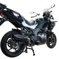 Pot echappement compatible avec Kawasaki Versys 1000 I.E. 2021-2024, Furore Evo4 Nero, Échappement légal, homologué,silencieux avec db killer amovible et tuyau de liaison spécifique 