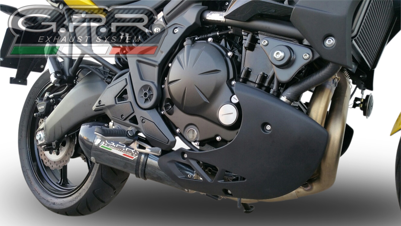 GPR pot echappement compatible avec  Kawasaki Er 6 N - F  2012-2016, New Grand Prix Evo Poppy, Homologué et légal, système d'échappement complet avec catalyseur et db killer amovible 
