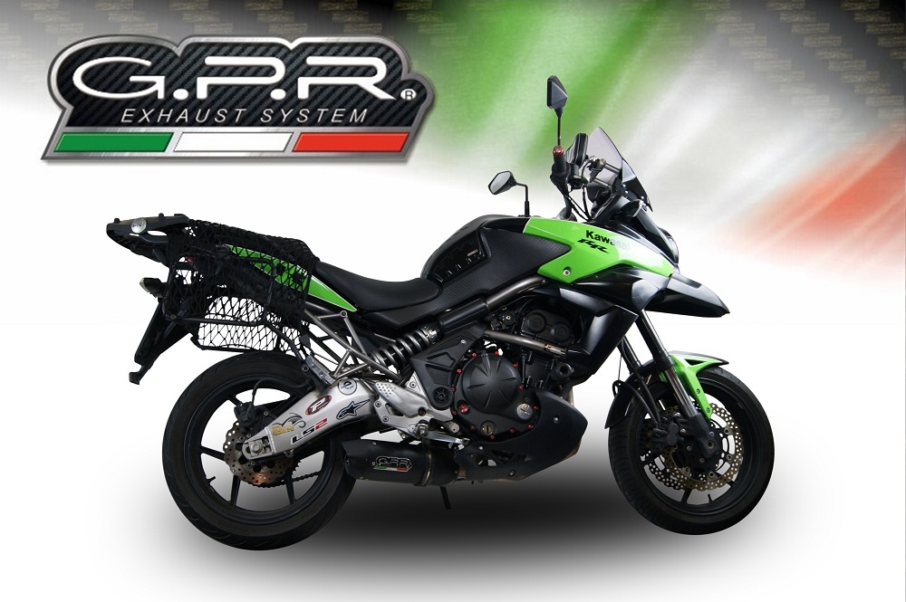 Pot echappement compatible avec Kawasaki Versys 650 2006-2014, Furore Poppy, Pot Échappement slip-on homologué, légal, avec db killer amovible, tuyau de liaison et catalyseur 