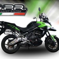 Pot echappement compatible avec Kawasaki Versys 650 2006-2014, Furore Poppy, Pot Échappement slip-on homologué, légal, avec db killer amovible, tuyau de liaison et catalyseur 