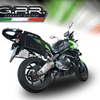 Pot echappement compatible avec Kawasaki Versys 650 2006-2014, Furore Nero, Échappement légal, homologué,silencieux avec db killer amovible et tuyau de liaison spécifique 