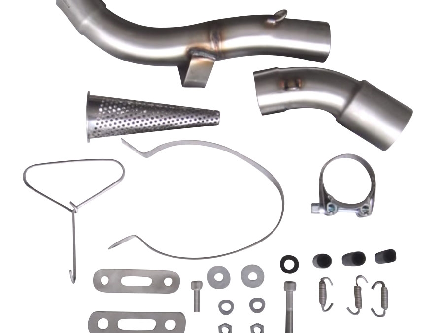 Pot echappement compatible avec Honda Vfr 1200 F I.E. 2010-2016, M3 Inox , Échappement légal, homologué,silencieux avec db killer amovible et tuyau de liaison spécifique 