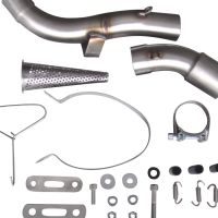 Pot echappement compatible avec Honda Vfr 1200 F I.E. 2010-2016, M3 Inox , Échappement légal, homologué,silencieux avec db killer amovible et tuyau de liaison spécifique 
