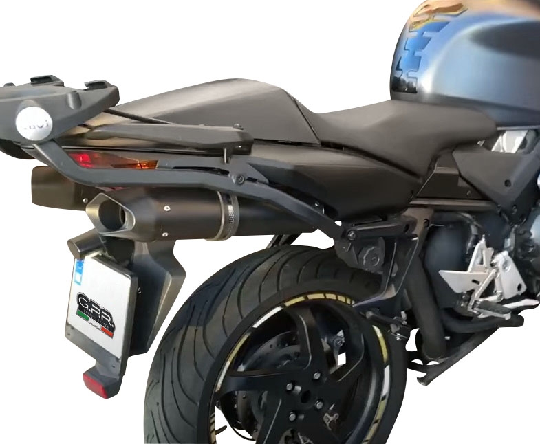 Pot echappement compatible avec Honda Vfr 800 V-Tec 2002-2013, Furore Poppy, Paire de pot d'échappement homologuées, livrées avec db killer amovible et raccords spécifiques 