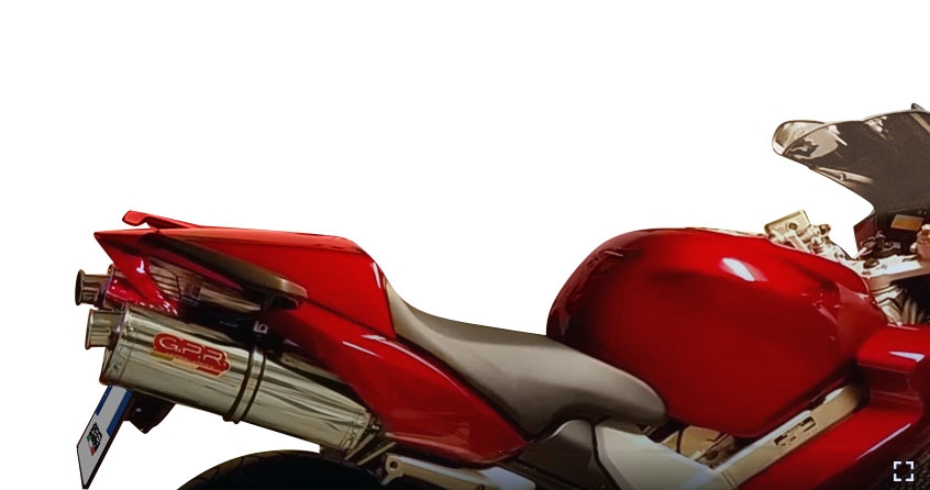 GPR pot echappement compatible avec  Honda Vfr 800 V-Tec 2002-2013, Trioval, Paire de pot d'échappement homologuées, livrées avec db killer amovible et raccords spécifiques 