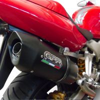 Pot echappement compatible avec Honda Vtr 1000 F Firestorm 1997-2007, Furore Poppy, Paire de pot d'échappement homologuées, livrées avec db killer amovible et raccords spécifiques 
