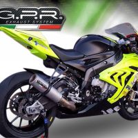 Pot echappement compatible avec Bmw S 1000 RR -M 2010-2014, M3 Titanium Natural, Homologué et légal, système d'échappement complet, avec db killer amovible 