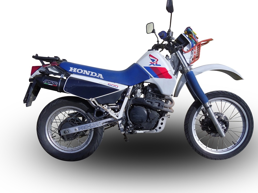 Pot echappement compatible avec Honda Xl 600 Lm-Rm 1985-1989, Furore Nero, Échappement légal, homologué,silencieux avec db killer amovible et tuyau de liaison spécifique 