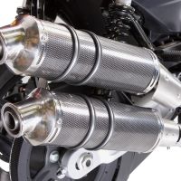 Pot echappement compatible avec Harley Davidson Xr 1200 2008-2012, Poppy Tondo, Paire de pot d'échappement homologuées, livrées avec db killer amovible et raccords spécifiques 