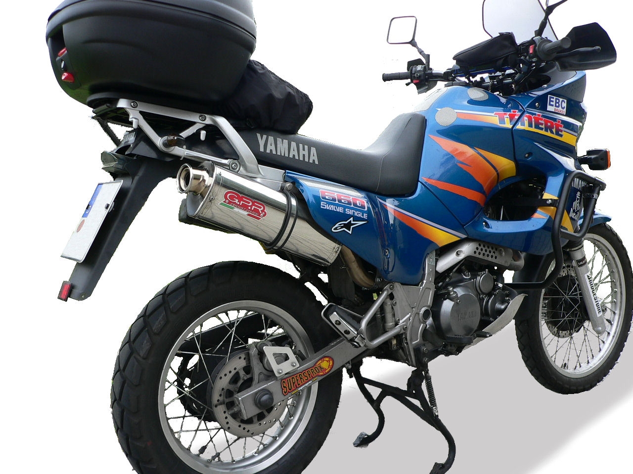 Pot echappement compatible avec Yamaha Xtz 660 Teneré 1991-1998, Trioval, Échappement légal, homologué,silencieux avec db killer amovible et tuyau de liaison spécifique 