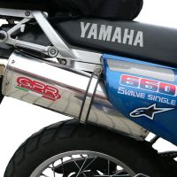 Pot echappement compatible avec Yamaha Xtz 660 Teneré 1991-1998, Trioval, Échappement légal, homologué,silencieux avec db killer amovible et tuyau de liaison spécifique 