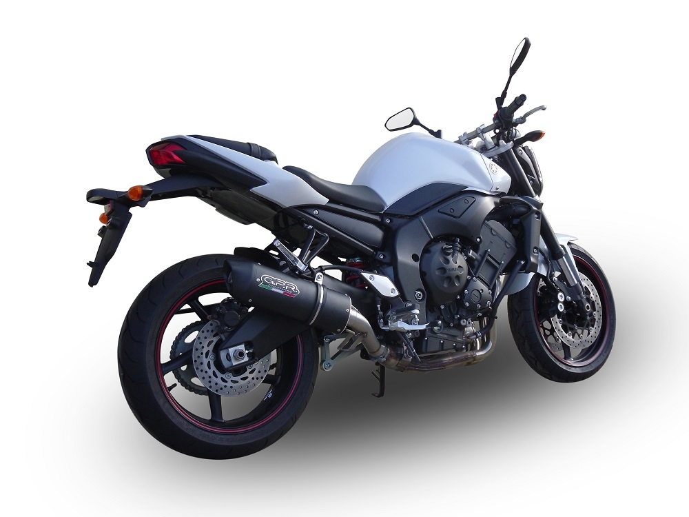 Pot echappement compatible avec Yamaha Fz.1 - Fazer 1000 2006-2014, Furore Nero, Pot Échappement slip-on homologué, légal, avec db killer amovible, tuyau de liaison et catalyseur 