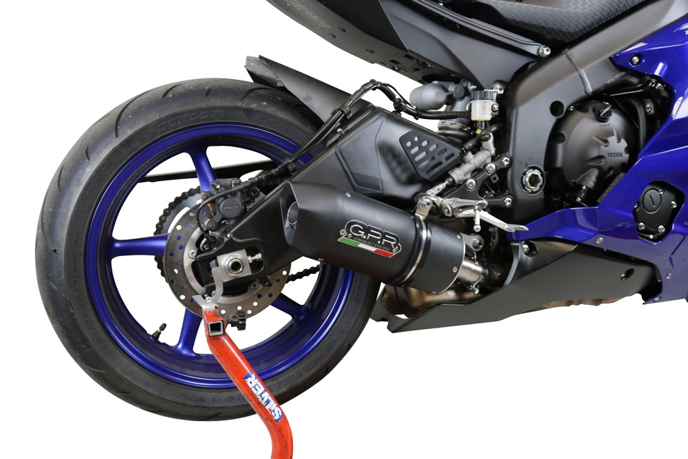 Pot echappement compatible avec Yamaha Yzf R6 2017-2025, Furore Evo4 Nero, Échappement légal, homologué,silencieux avec db killer amovible et tuyau de liaison spécifique 