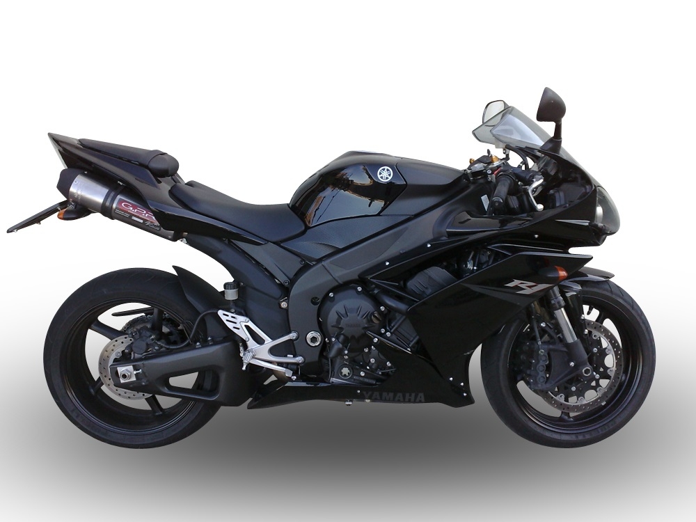 Pot echappement compatible avec Yamaha Yzf 1000 R1 2007-2008, Gpe Ann. titanium, Paire de pot d'échappement homologuées, livrées avec db killer amovible et raccords spécifiques 