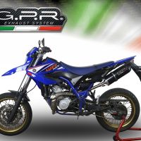 GPR pot echappement compatible avec  Yamaha Wr 125 R 2009-2011, Furore Nero, Échappement légal, homologué,silencieux avec db killer amovible et tuyau de liaison spécifique 